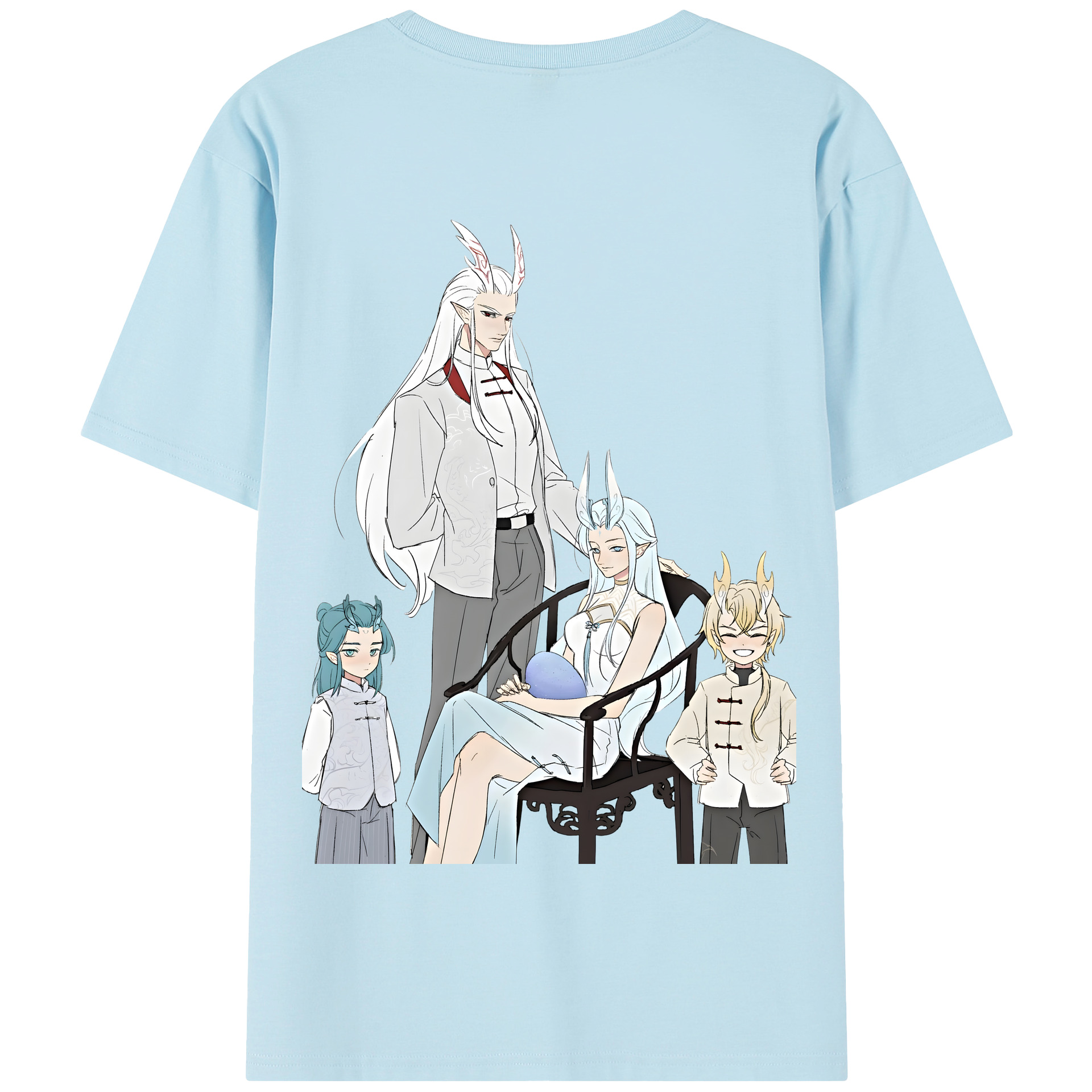 （画像用） Ne Zha 2 ナタ 魔童の大暴れ 綿100％半袖Tシャツ（背面プリント）